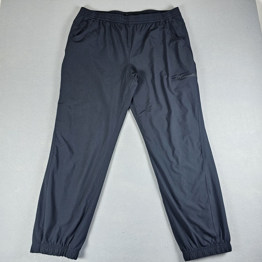 Eddie Bauer Fleece Lined Pants Womens 16 Black Drawstring Pockets Jogger Track